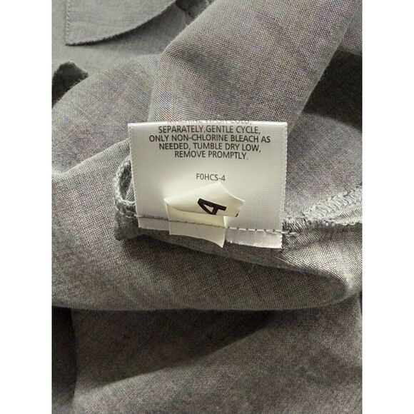 Eileen Fisher System Size XS Button Up Tunic Top Lightweight Cotton Cupro Gray - Picture 9 of 10
